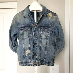 Mens Zara Distressed Denim Jacket